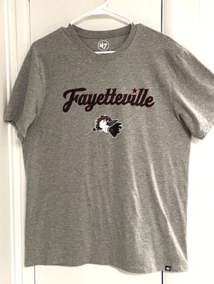 Camiseta gris unisex marca Fayetteville Woodpecker MILB 47 TALLA: grande con logotipo frontal Foto 1 de 4