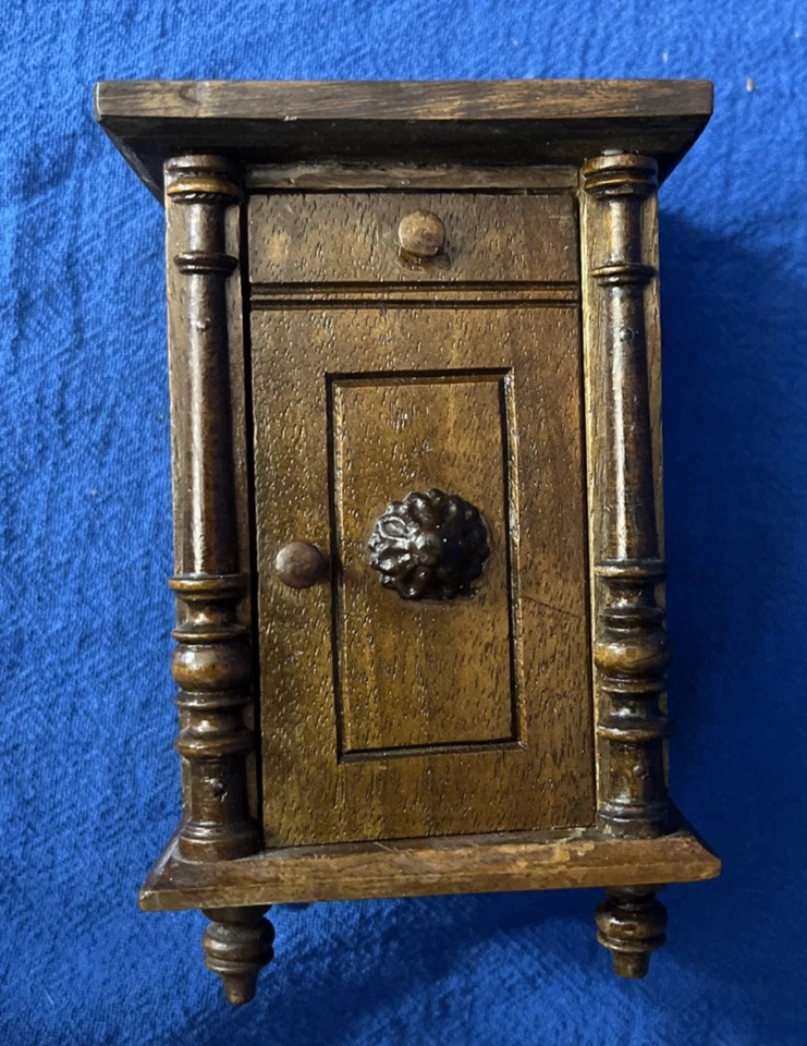 Antique German Harrass  Cabinet Nightstand Dollhouse Furniture Miniature Lg - Image 1 of 4