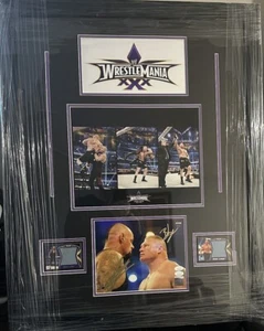 The Undertaker & Brock Lesnar Wrestlemania 30 Custom Framed Ensemble. Jsa Coa - Picture 1 of 9
