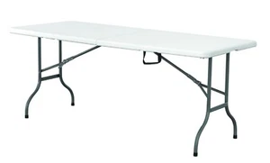 6FT FOOT 1.8M FOLDING TABLE HEAVY DUTY CATERING CAMPING TRESTLE MARKET BBQ - Picture 1 of 4