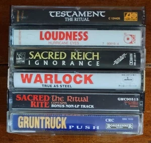 METAL CASSETTES Vintage Mixed Lot of 6 Testament Loudness Warlock Sacred Reich - Picture 1 of 4
