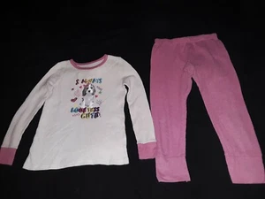 Preowned Girls Thermal Wear,Pink And White,Size 4-5/XS,60% cotton & 40%polyester - Picture 1 of 7