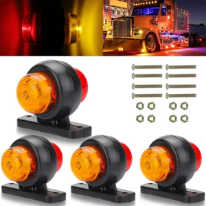 4Pcs LED Double Face Marker Lights Signal Fender Lamp Truck Trailer Red/Amber - Foto 1 di 9