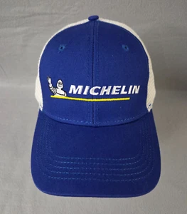 Michelin Man Tires Logo Hat Adult SnapBack Blue White Cap - Picture 1 of 10