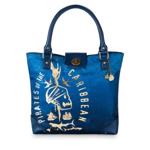 NWT Disney Store Pirates of the Caribbean Blue Tote Bag Purse - Picture 1 of 6