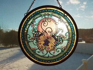 6,5" himmlischer SCHMETTERLING FLORAL SONNE DESIGN GLAS MEISTER VINTAGE 1987 SONNENFÄNGER - Bild 1 von 15