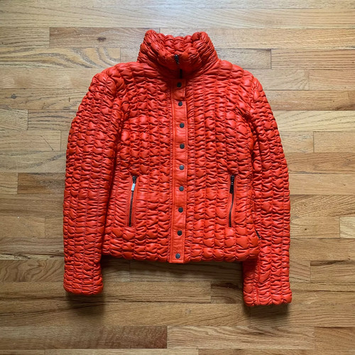 Piumino Moncler FW2004 in pelle di agnello increspato