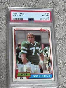 1981 TOPPS FOOTBALL CARD PSA 8 NEW YORK JETS JOE KLECKO - Picture 1 of 1