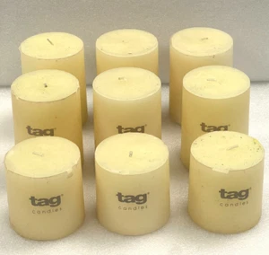 Tag Kerzen - Menge 9 Tag Stumpenkerzen Elfenbein - 6 (3" x 4") und 3 (3" x 3") - Bild 1 von 4