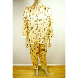 Pijama de kung fu marcial oriental de oro con símbolos de la suerte del emperador chino para hombre - Imagen 1 de 1