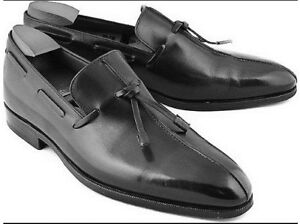 Handmade Men Black Tassels Formal Shoes, Men dress leather shoes, Mens Shoes