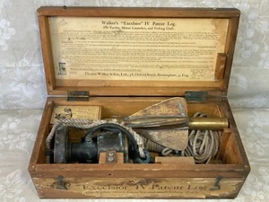 Thomas Walker & Son Excelsior IV Patent Taffrail Log w/ Wood case Circa 1940s - Picture 1 of 12