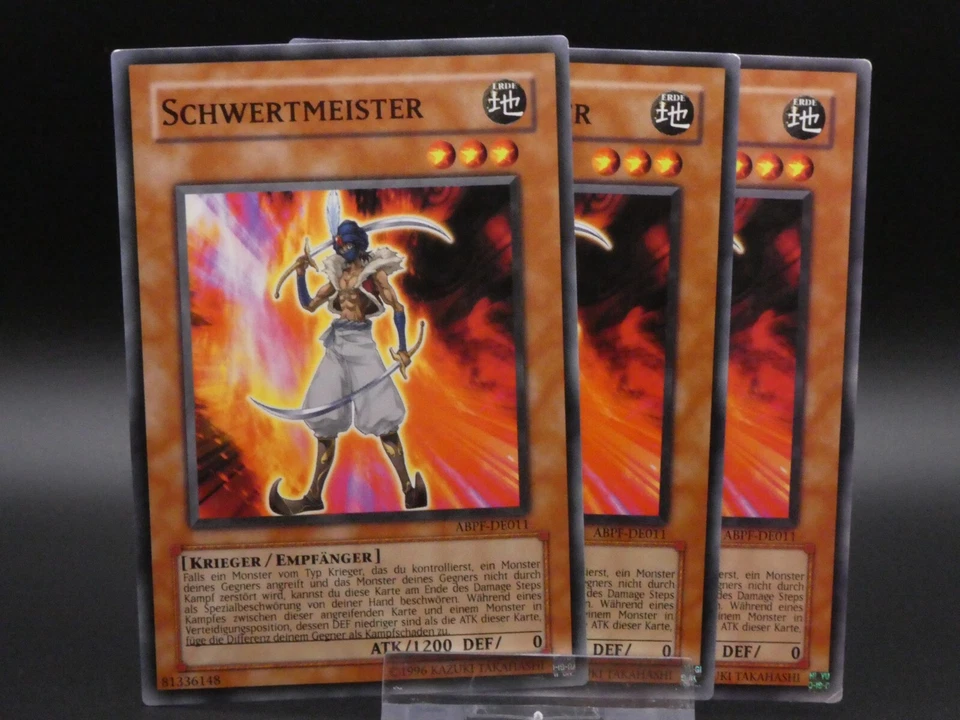 Yugioh Playset 3x Schwertmeister ABPF DE011/ Common/ Near Mint/ Deutsch - Bild 1 von 1