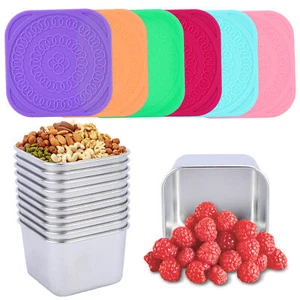 Stainless Steel Snack Containers for Kids 10Pack Snack Box, Metal Food Storage - Picture 1 of 9
