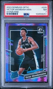 Victor Wembanyama 2023 Panini Donruss Optic RC Hyper Pink PSA 7 #225 Spurs - Foto 1 di 2