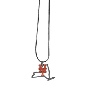 New York Mets 22 Inch State Shape Charm Necklace [NEW] MLB Neck Bracelet - Picture 1 of 1