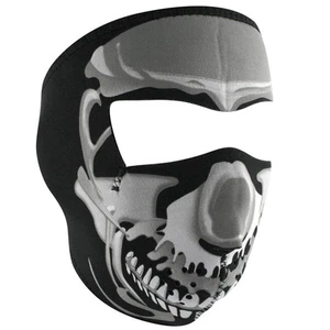 Máscara facial completa de neopreno Zan Headgear, calavera cromada - Imagen 1 de 1