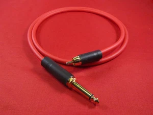 Canare GS6, GS-6 1/4 TS to RCA Audio Cable 1 Ft, RED. - Picture 1 of 1