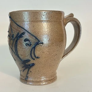 Rock Hard Stoneware Salt Glaze Pottery Fish Mug 10 oz - Picture 1 of 8