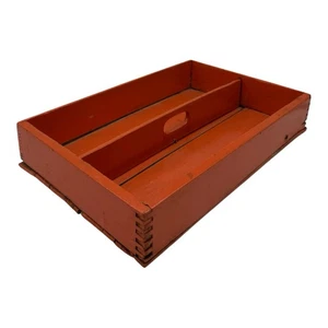 Cassetto cucina legno arancione vintage vassoio argenteria divisorio posate coda tortora - Foto 1 di 13