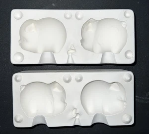 Molde de fundición de cerámica Pinkie Pig vintage #10 cerdos pequeños - Imagen 1 de 4