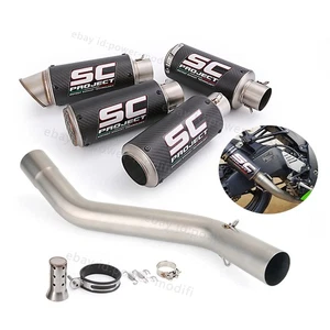 Silenciador de escape de carbono para Kawasaki Ninja ZX6R tubo de enlace medio deslizable ZX636 09-23 - Imagen 1 de 12