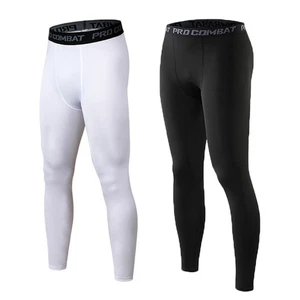 Mens Compression Pants Base Layer Sports Workout Running Tight Gym Male Leggings - Picture 1 of 19