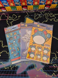 SET3x6pack 1999 & 2000 Sealed Vintage Pokemon Sticker Packs Sandylion Nintendo - Picture 1 of 1