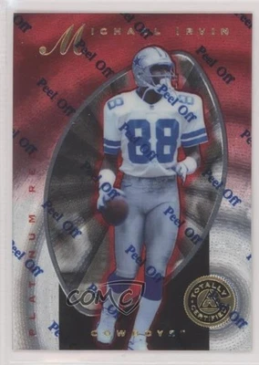1997 Pinnacle Totally Certified Platinum Red /4999 Michael Irvin #42 HOF - Image 1 of 2