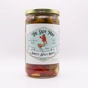 Sweet & Spicy Pickled Okra 24oz – Crunchy Snack or Side Made with Fresh Okra - Picture 1 of 7