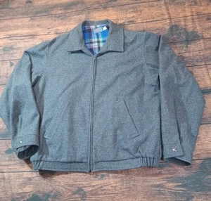 Pendleton 100% Virgin Wool Bomber Style Full Zip Jacket Men's XL Gray - Picture 1 of 9