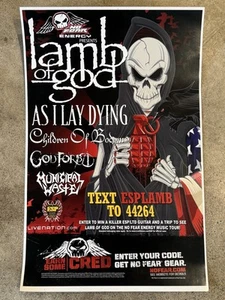 2009 Lamb of God As I Lay Dying No Fear Energy Tour Poster - Picture 1 of 1