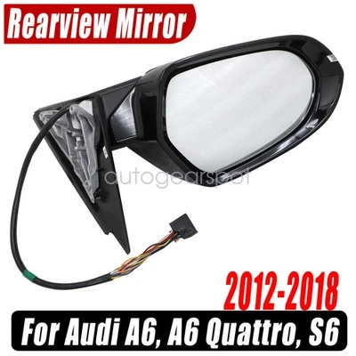 Espejo retrovisor lateral adecuado para Audi A6 2012-2018, A6 Quattro, S6 pasajero lado derecho derecho derecho Foto 1 de 4