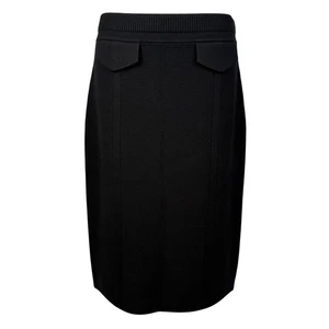 St John Bleistiftrock M Piqué Waffelstrick schwarz Stretchbund neu mit Etikett $ 595 - Bild 1 von 11