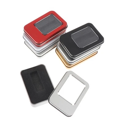 Tinplate U Disk Small Square Box Badge Regalo Metallo Confezione Box U Disk Large - Immagine 1 di 4