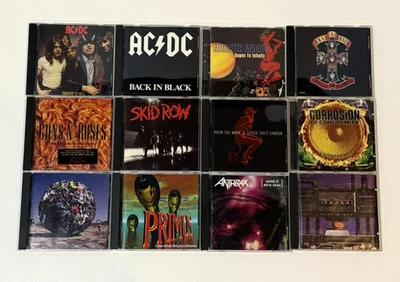 Hard Rock 12 CD Lot AC/DC GNR Anthrax Monster Magnet Skid Row Primus Tesla COC - Imagem 1 de 4
