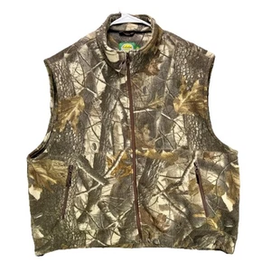 Cabela's Vest Mens XL Camo Fleece Outdoors Hunting Full Zip Pockets - Picture 1 of 11