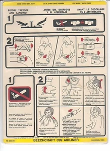Safety Card - Generic - Beech C99 W/ Ext Ins 83 (S2128) - Bild 1 von 1