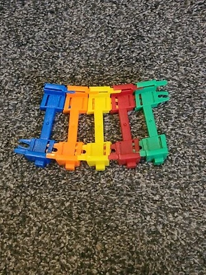 Lot of 5 Flexible Plastic Race Track Replacement Parts Toy Flex Rainbow Primary  - Image 1 of 4