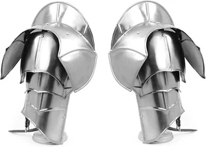 Medieval Gorget Pauldrons Armor Pair of Shoulder Steel LARP Shoulder Guard Armor - Picture 1 of 3