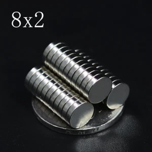 10pcs 8x2mm Super Powerful Strong Round Neodymium Disc Magnets N35 Rare Earth IR - Picture 1 of 1
