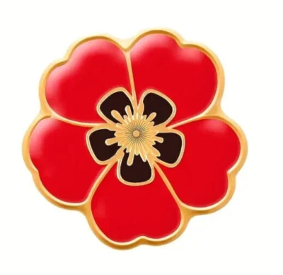 Red Floral Memorial Veteran Brooches, Poppy Lapel Pin - Image 1 of 4