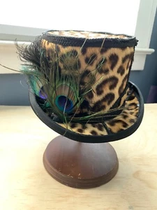 Tophat steampunk leopardato e pavone di RC Moore vintage e mulino - Foto 1 di 8