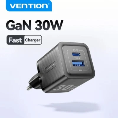 EU GaN 30W Fast Charger Plug for iPhone 15 14 13 12 PD 3.0 USB Type C Charger - Image 1 of 4