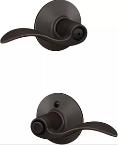 Nuova maniglia porta letto/bagno Schlage F40 ACC 716 bronzo invecchiato accento privacy Aj - Foto 1 di 3