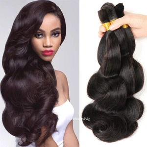 Brazilian Human Hair Bulk For Braiding Body Wave Bulk Hair Bundle No Weft 1Piece - Picture 1 of 12