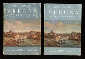 1956 1st Ed Verona Guida Artistica, Signed by Renzo Chiarelli, + 1962 English - Foto 1 di 4