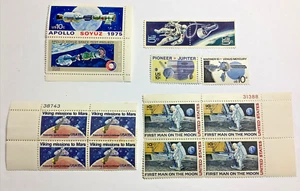 US Stamp Famous Space Images lot blocks 4, 2 pairs, 2 singles Walk On Moon++ MNH - Picture 1 of 6
