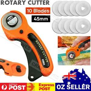 Rotary Cutter Professional Quilting Roller Fabric Cutting Tool+10pcs Blades VIC - Picture 1 of 12