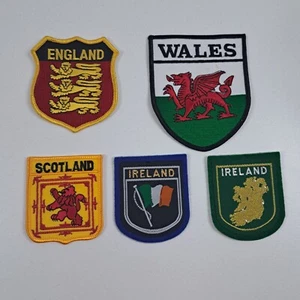 Patch Lot Scotland Lion Shield Embroidered England Lion Wales Dragon Ireland - Picture 1 of 13